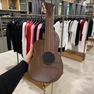 MOSCHINO COUTUREGuitar Shaped Snakeskin-Embossed Leather 'Picasso' bag